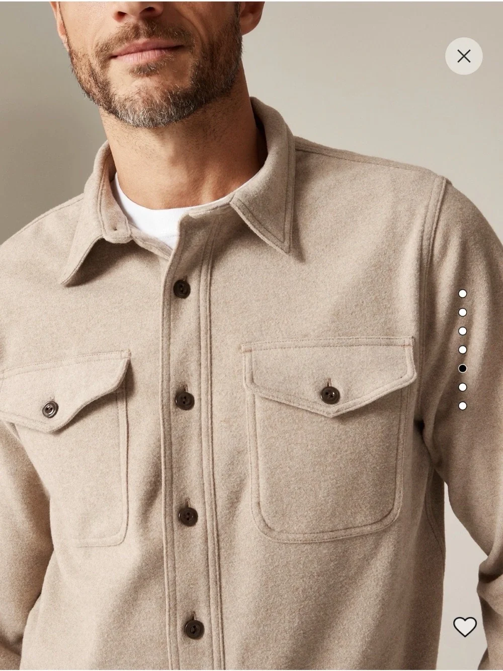 J. Crew Men's Neutral Beige Shirt Jacket